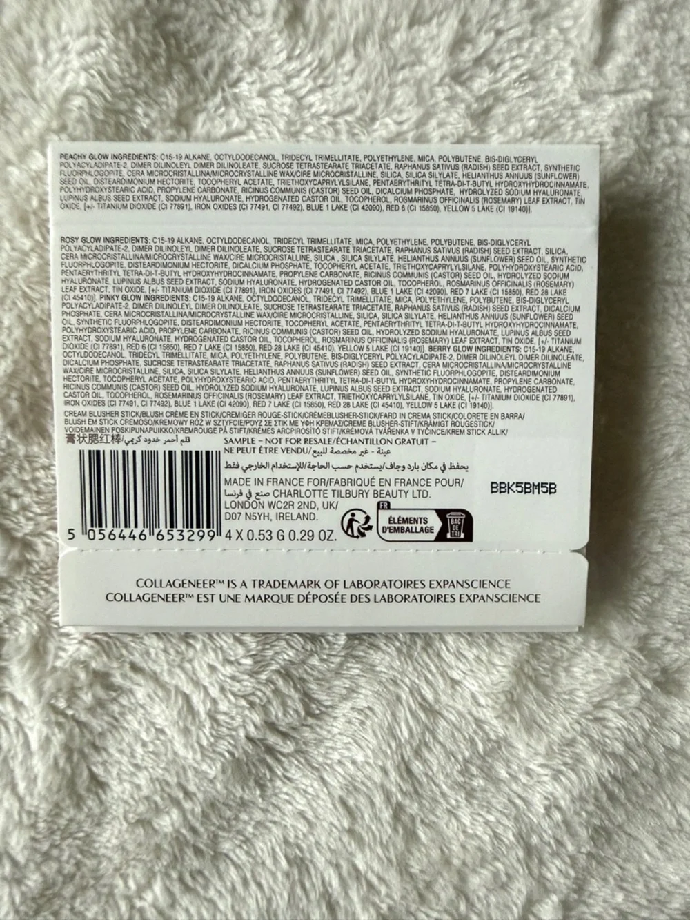 Charlotte Tilbury UnReal Blush - Healthy Glow Stick Sample Rosy,peach 4 X 0.53g